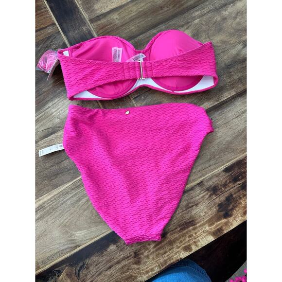 NWT Victoria's Secret Swim Push-up Bandeau Bikini Top & Bikini Bottom Size M - Picture 2 of 7